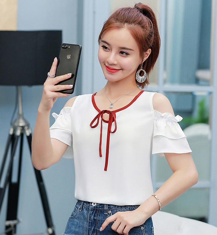 VW12304 Fashion Chiffon Top White