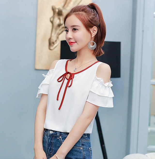VW12304 Fashion Chiffon Top White