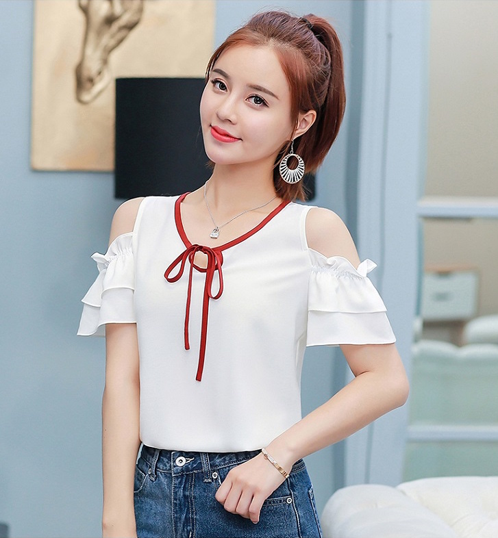 VW12304 Fashion Chiffon Top White