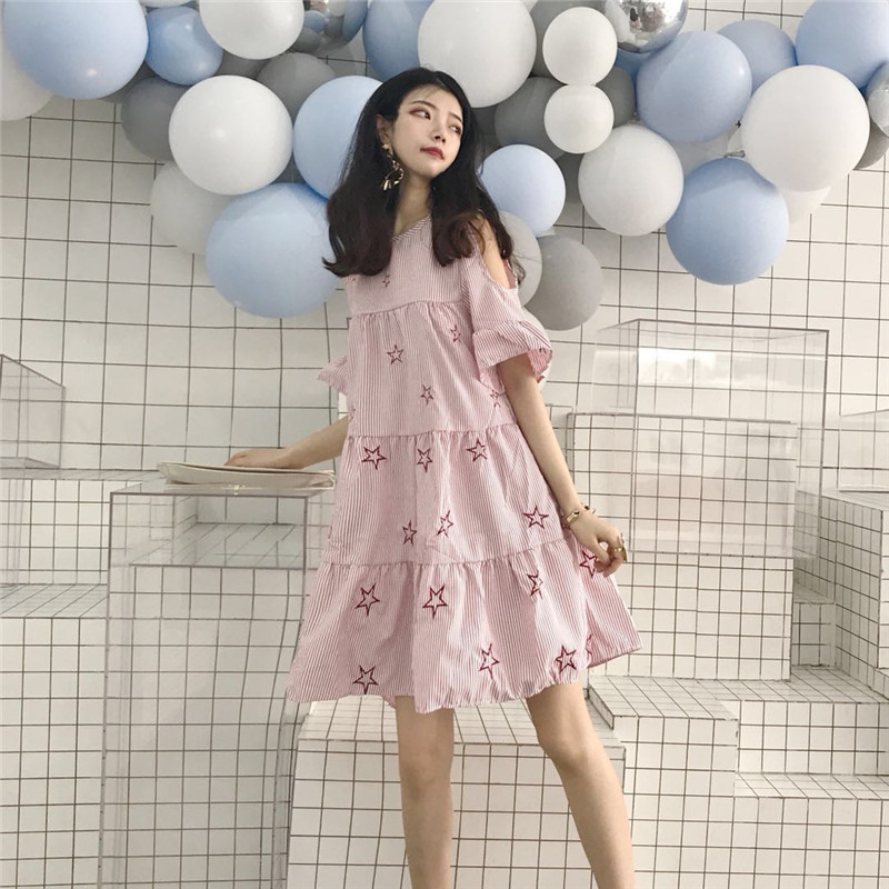 VW12306 Fashion Loose Dress Red