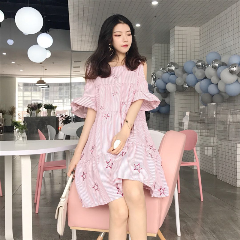 VW12306 Fashion Loose Dress Red