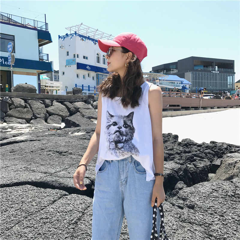 VW12309 Casual Printed Top White