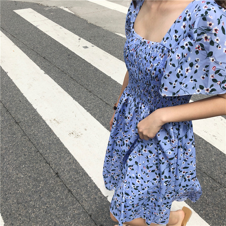 VW12310 Lovely Floral Dress Blue