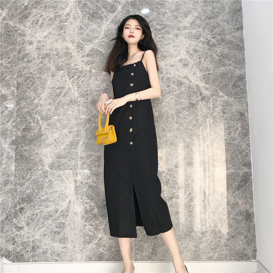 VW12312 Stylish Strap Dress Black