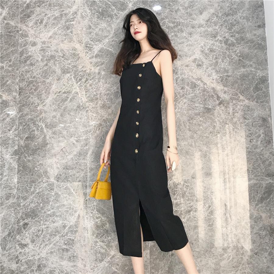 VW12312 Stylish Strap Dress Black