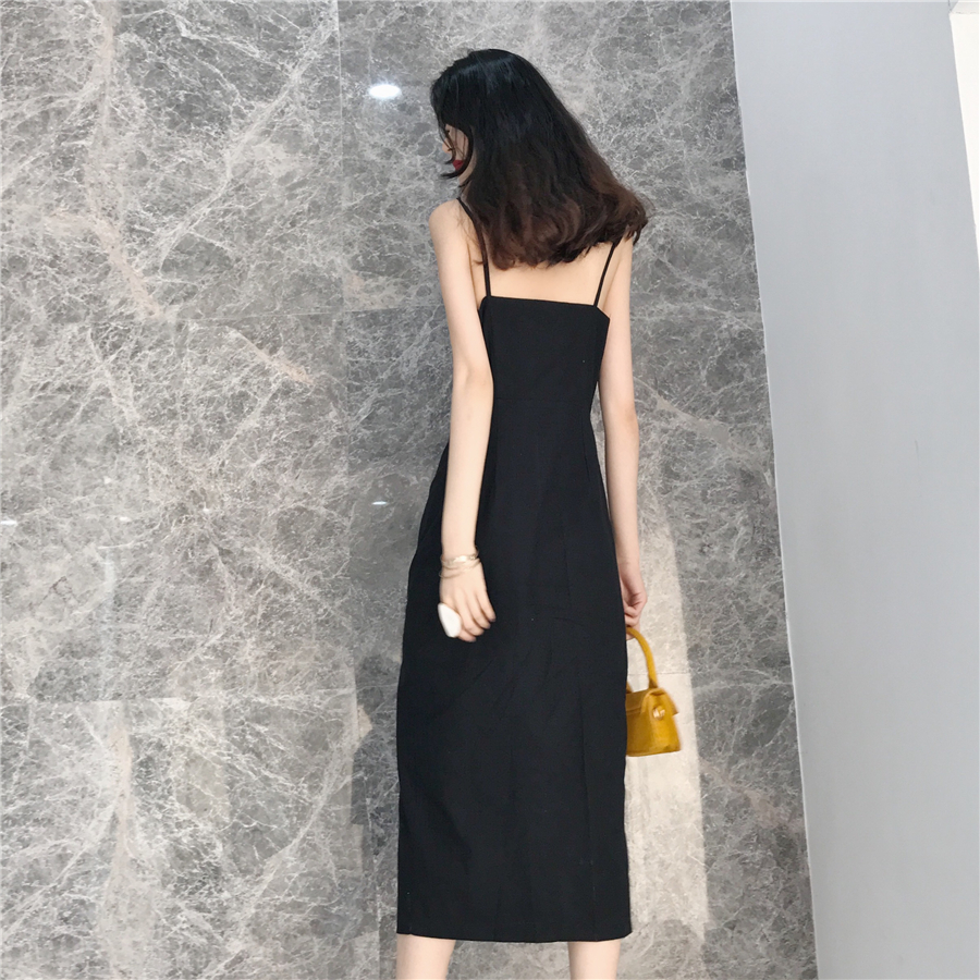 VW12312 Stylish Strap Dress Black