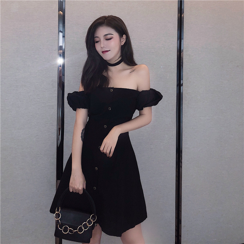 VW12315 Sexy Off Shoulder Dress Black