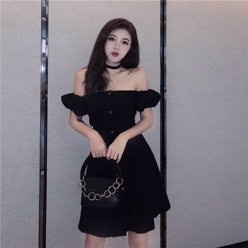 VW12315 Sexy Off Shoulder Dress Black