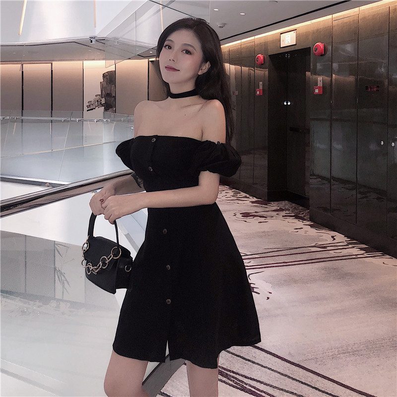 VW12315 Sexy Off Shoulder Dress Black