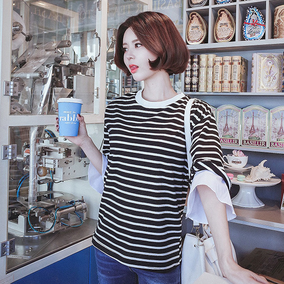 VW12316 Fashion Stripe Top As Picture