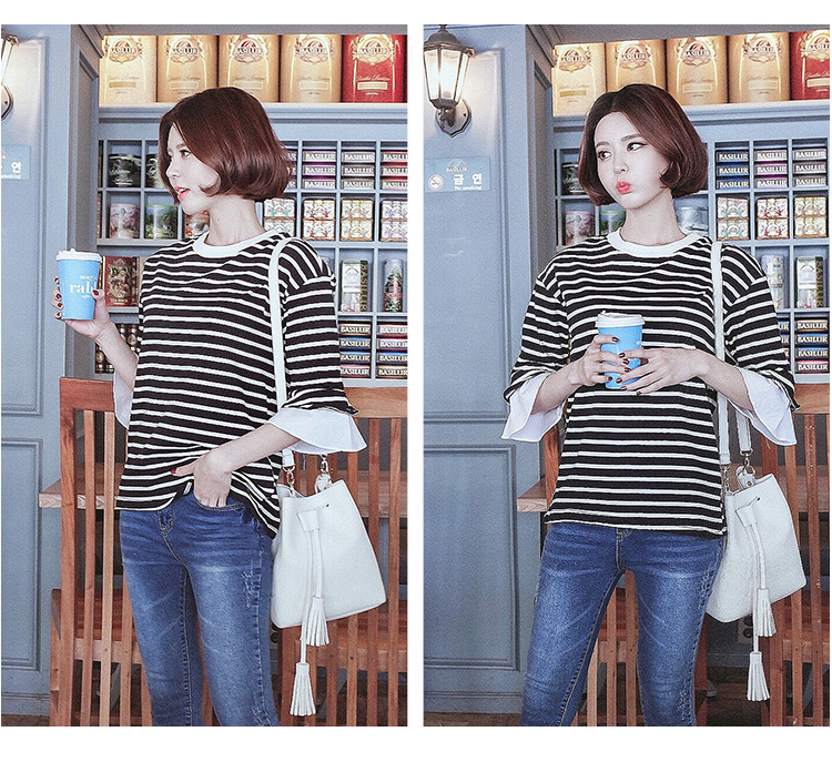 VW12316 Fashion Stripe Top As Picture