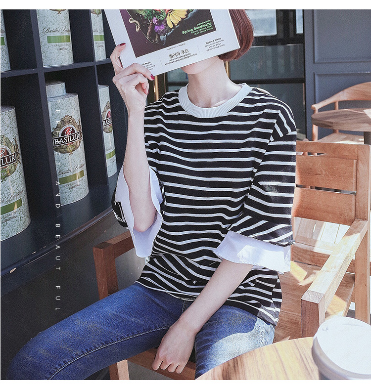 VW12316 Fashion Stripe Top As Picture