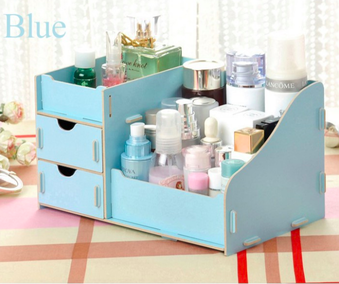 BL5000 Wooden Cosmetic Organizer Blue