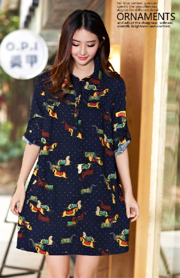 WD5674 Fashion Dress Dark Blue