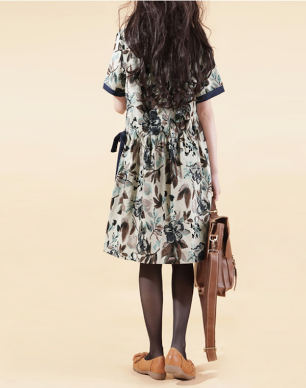 WD5860 Fashion Floral Dress Blue
