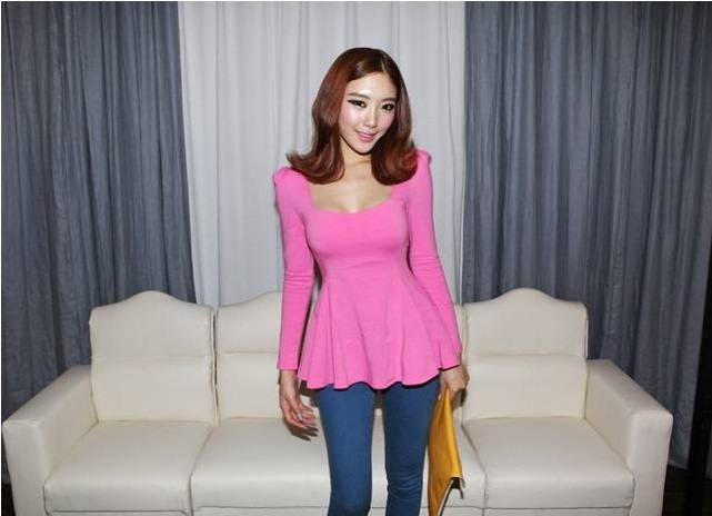 WT7619 Sweet Korea Style Top Pink