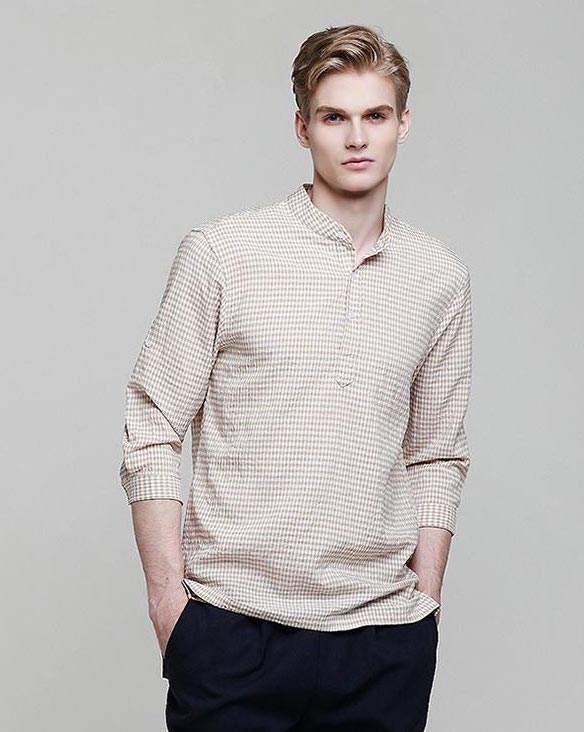 KB10176 Smart Casual Shirt Beige