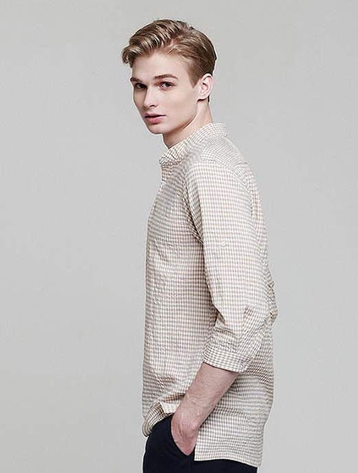 KB10176 Smart Casual Shirt Beige