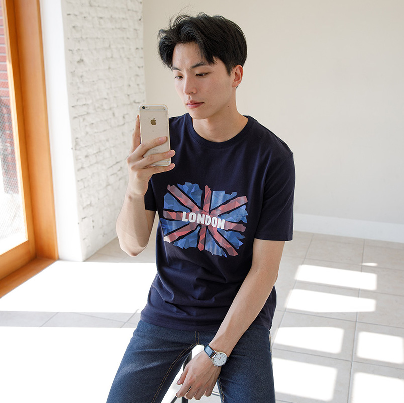 KB10272 Casual Men's Top Navy