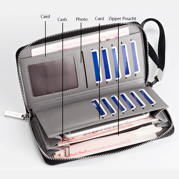 LG1008 Men's Long Wallet Blue