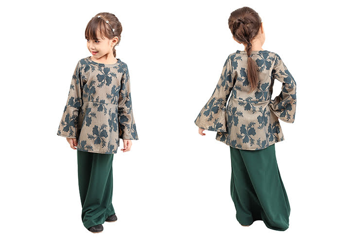 QA-421 Lovely Kids Baju Kurung Green