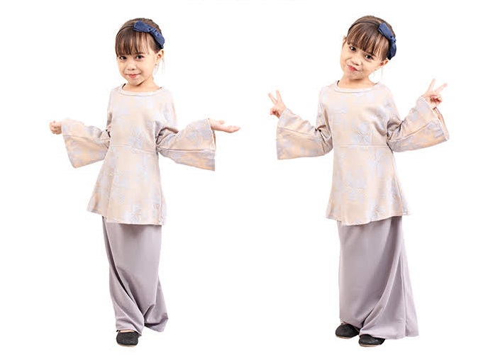 QA-421 Lovely Kids Baju Kurung Grey