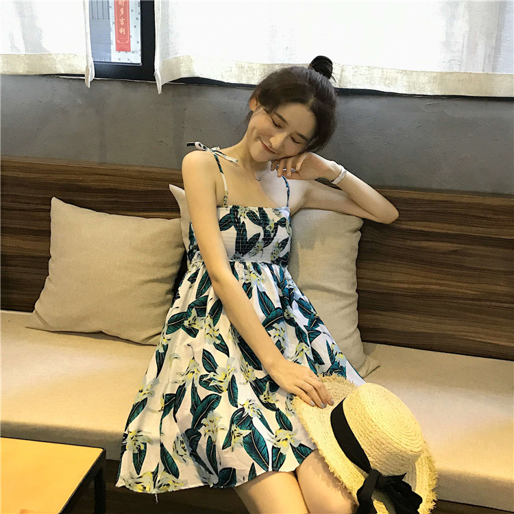 VW12339 Lovely Printed Strap Dress As Picture