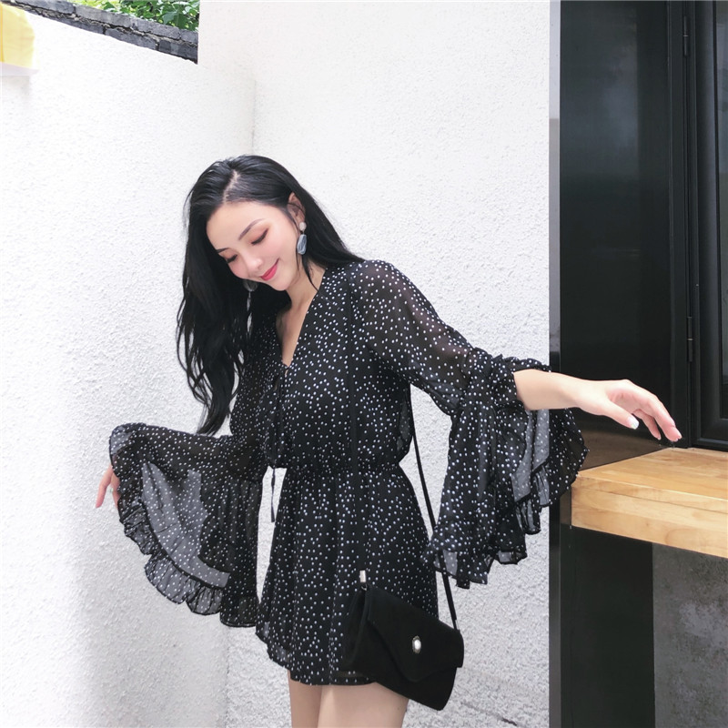 VW12347 Charming Floral Jumpsuit Black