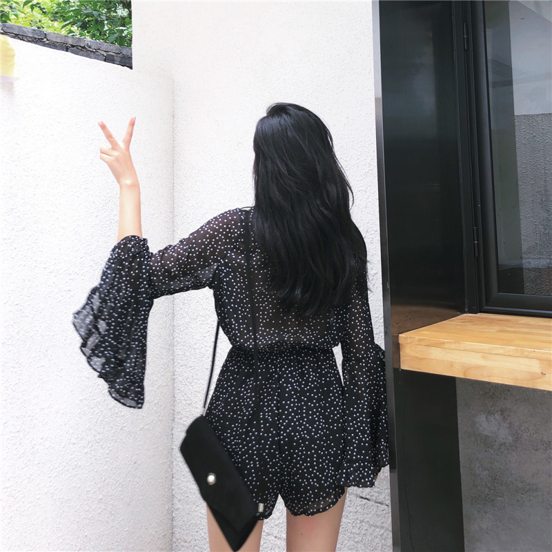 VW12347 Charming Floral Jumpsuit Black