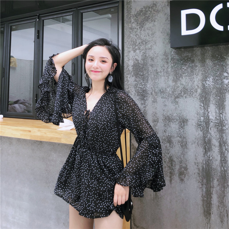 VW12347 Charming Floral Jumpsuit Black