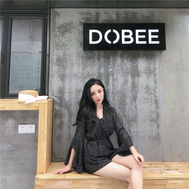 VW12347 Charming Floral Jumpsuit Black