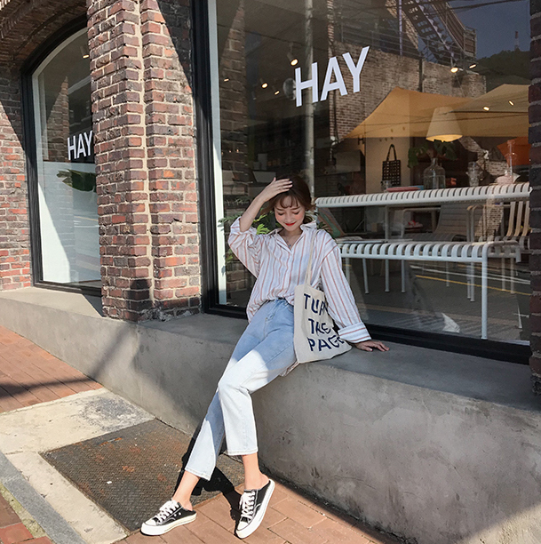 VW12352 Casual Stripe Top Red