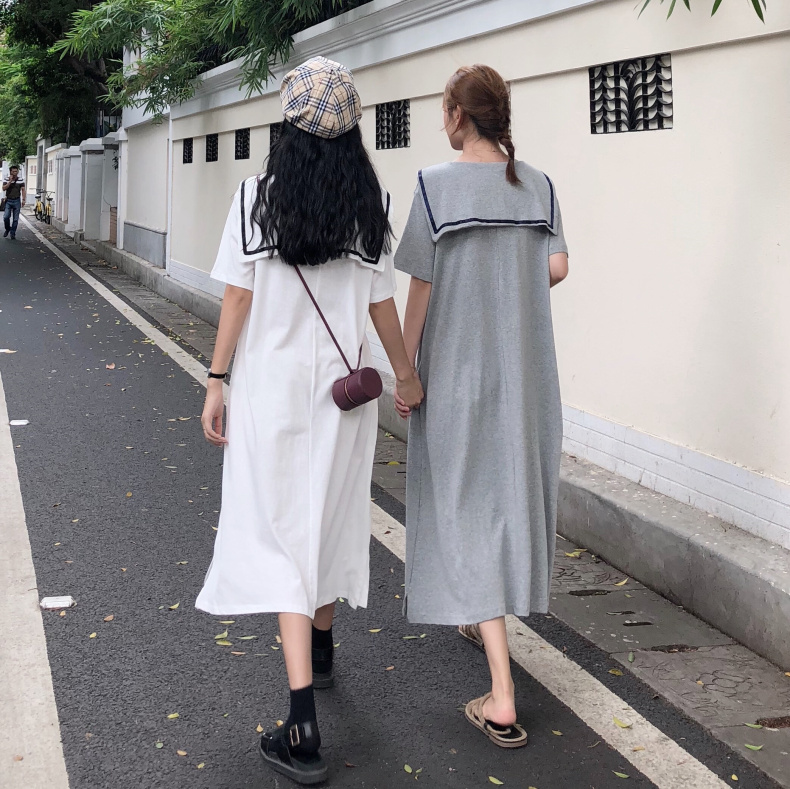 VW12325 Stylish Collar Dress Grey