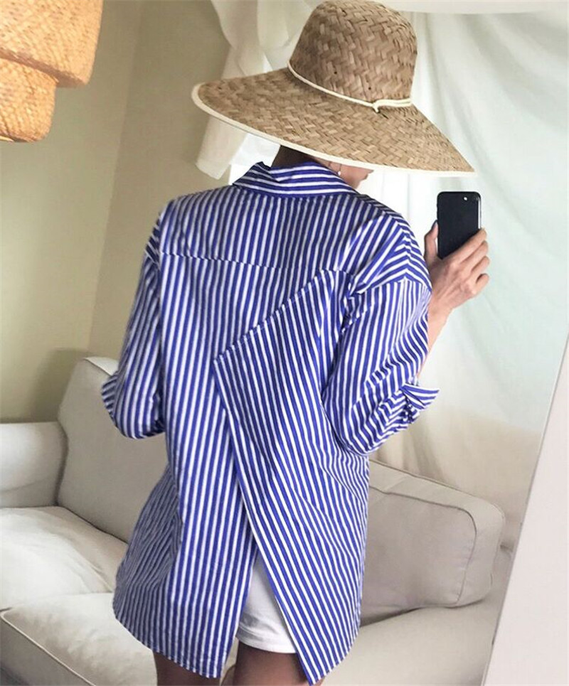 VW12326 Fashion Stripe Top Blue
