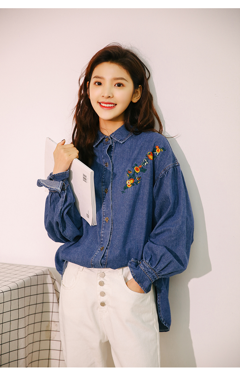 VW12327 Lovely Denim Top Blue