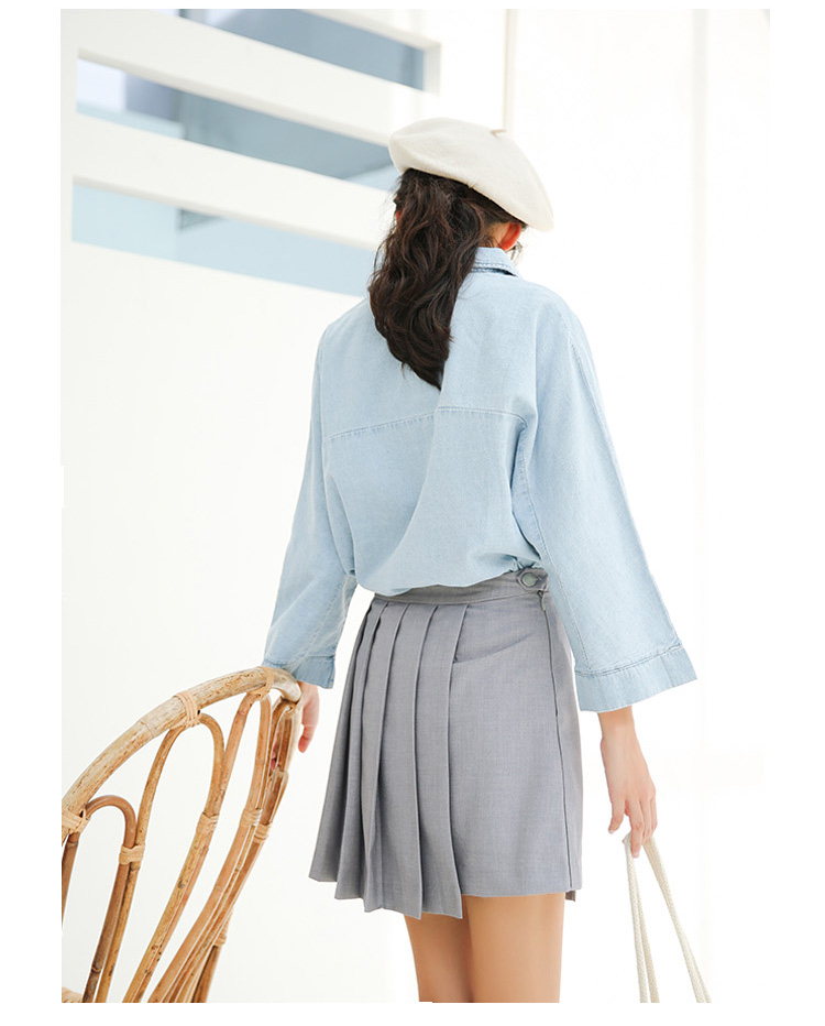 VW12329 Lovely Denim Top Blue