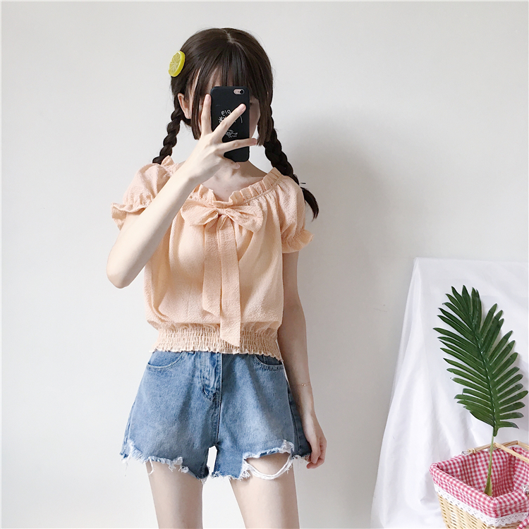 VW12333 Lovely Off Shoulder Top Orange