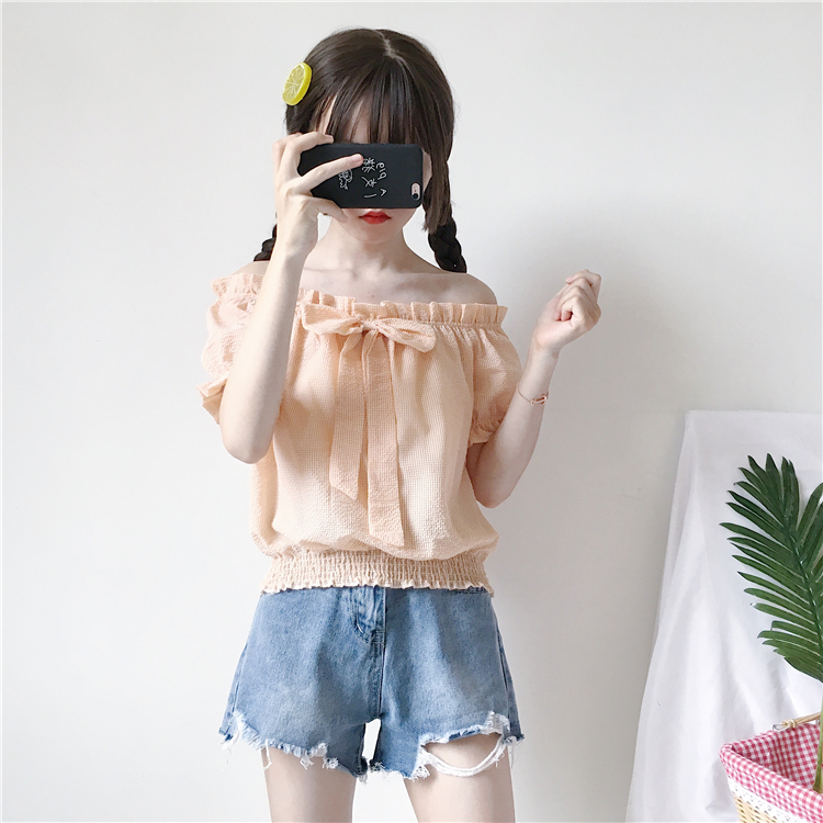 VW12333 Lovely Off Shoulder Top Orange