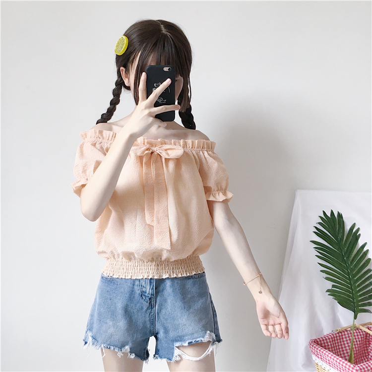 VW12333 Lovely Off Shoulder Top Orange