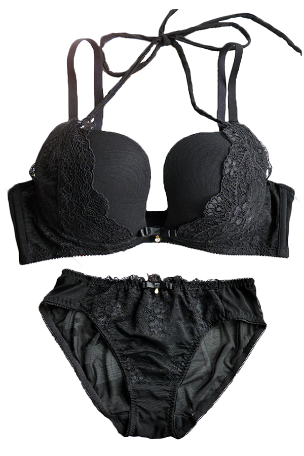 FW162 Qmomo Hold Bra Series W Rims Push Up Bra & Panty Set 1815350