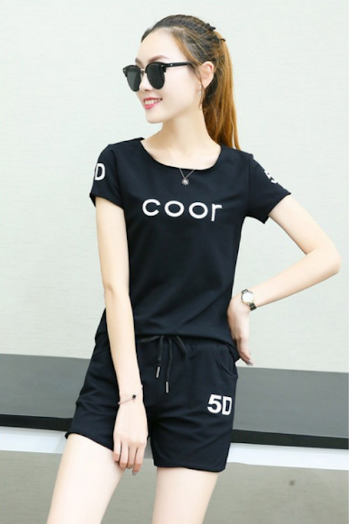 WT21547 Trendy Top and Pant Set Black