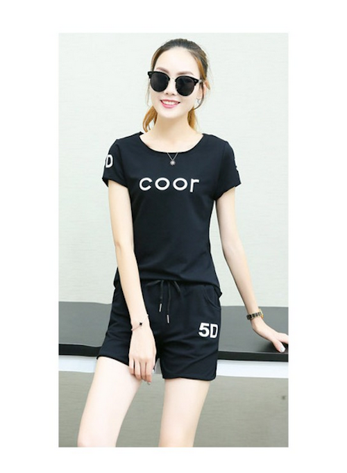 WT21547 Trendy Top and Pant Set Black