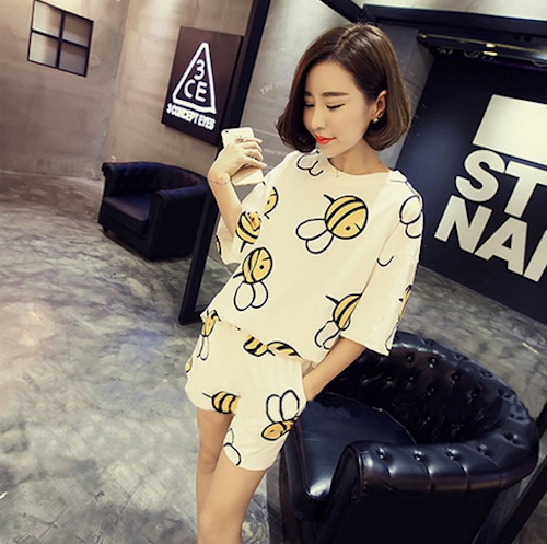 WT21550 Bumble Bee Top and Pant Set As Picture