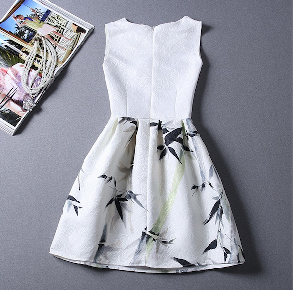WD21553 Bamboo Print Dress As Picture