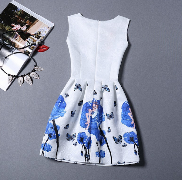 WD21555 Sweet Rose Dress Blue