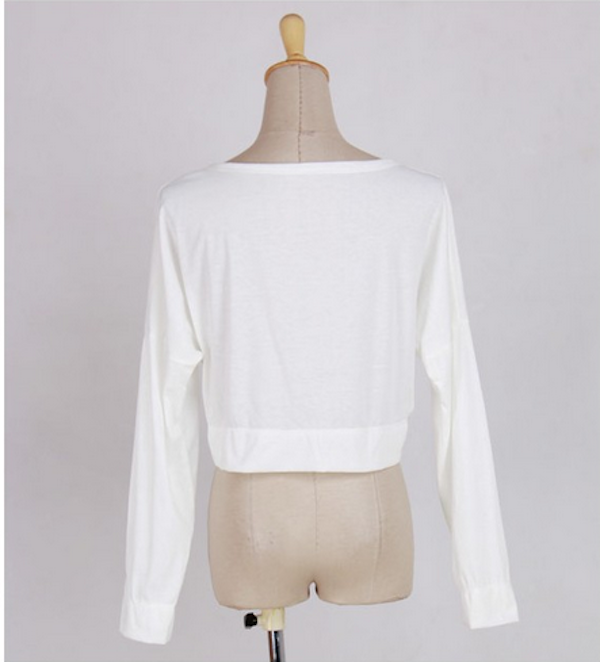 WT21566 Stylish Basic Crop Top White