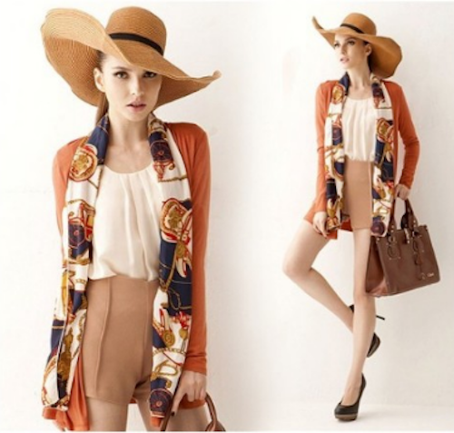WJ21638 Europe Feminine Cardigan Orange