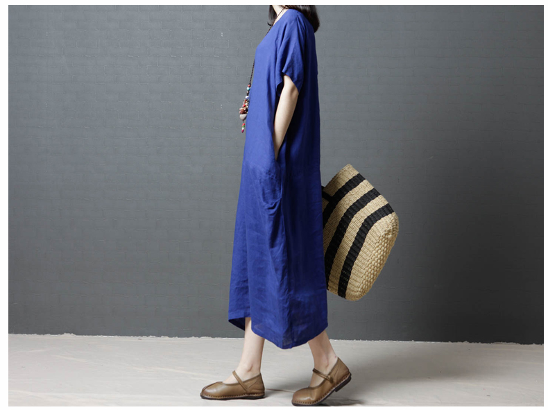 GW2239 Fashion Plus Size Dress Blue