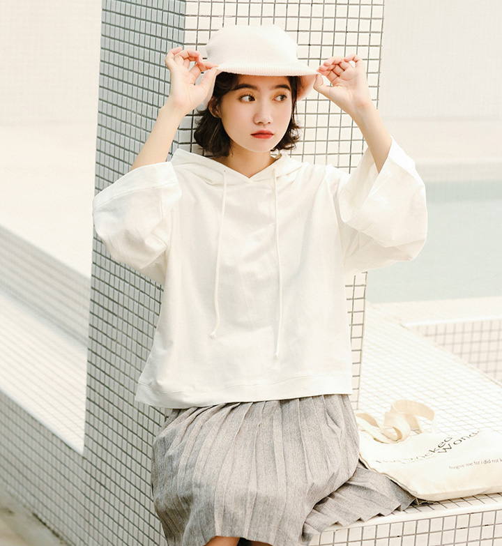 GW2251 Classic Hoodie Top White