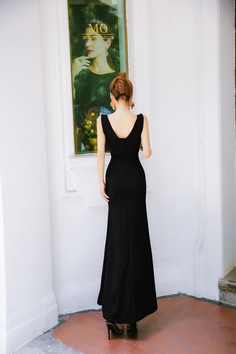 GW2258 Elegant Maxi Dress Black